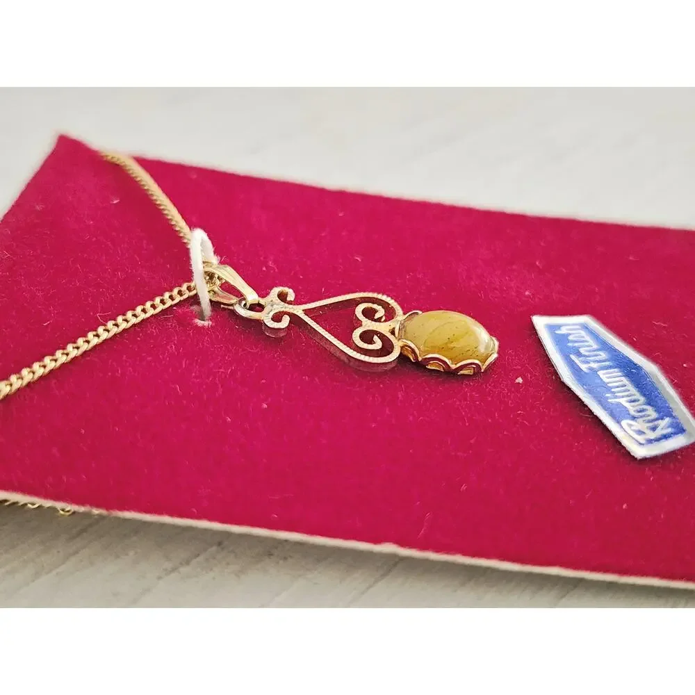 Vintage Gold-tone Tiger-Eye Necklace